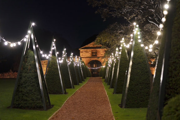 Stables at night