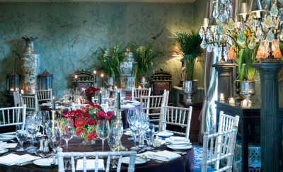 The Garden Room at Prestonfield set up for Private Dining
