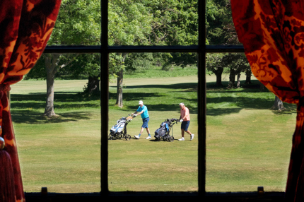 Golfers at Prestonfield Golf Course