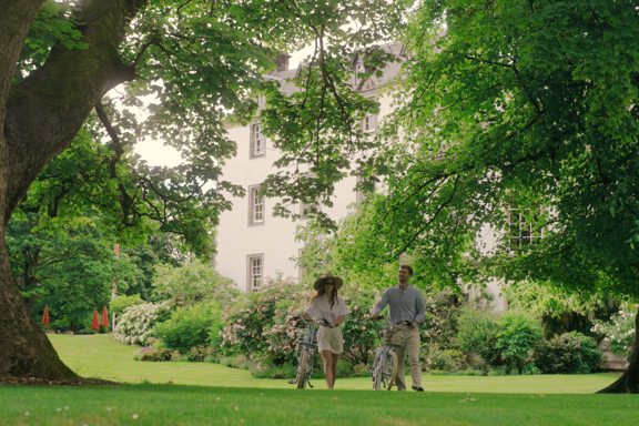 Cycling around the grounds of Prestonfield House